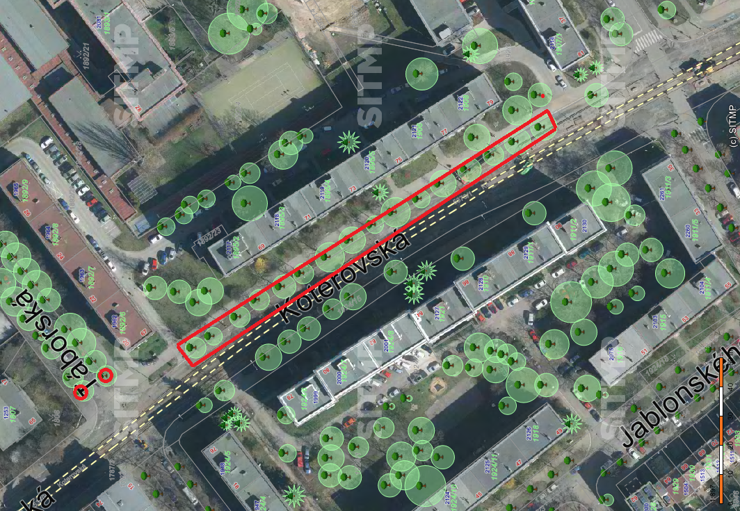 mapa Táborská Koterovská půdní injektáž