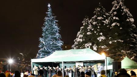 Vánoční stromek už svítí i na Slovanech