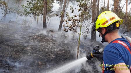 Hasiči bojují s požáry lesa na Tachovsku a na Domažlicku, byl vyhlášen třetí stupeň požárního poplachu!