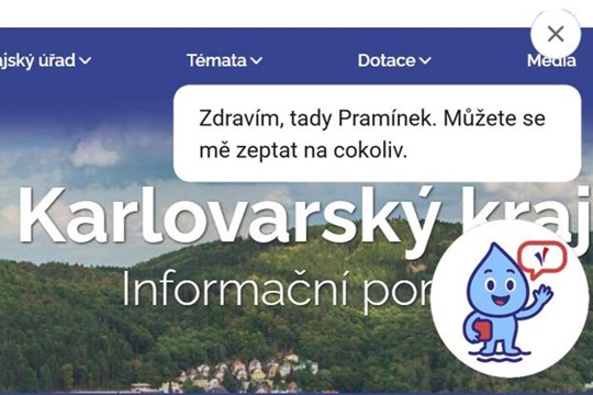 Nový virtuální asistent Pramínek poradí občanům s hledáním na krajském webu