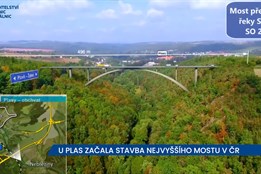U Plas začala stavba nejvyššího mostu v České republice, výrazně...