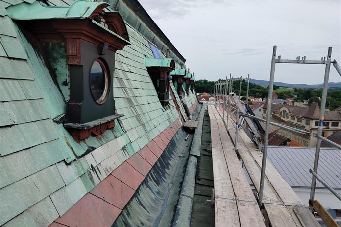 Střecha domažlické radnice