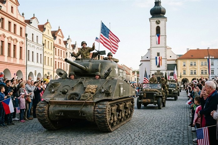 Osvoboditelé v Domažlicích podle AI